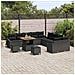 Set Divano da Giardino con Cuscini da 13 Pezzi Nero Polyrattan Acacia, Divano da Giardino 2 Posti con Storage & Cuscini Nero Polyrattan, Set Tavolo da Giardino con Cuscini da 3 Pezzi Nero Polyrattan Acacia - Foto miniatura 3