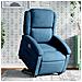 Poltrona Alzapersona Reclinabile Blu in Velluto - Foto miniatura 2