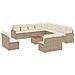 Set Divani da Giardino 14pz con Cuscini in Polyrattan Beige - Foto miniatura 1