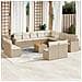 Set Divani da Giardino 14pz con Cuscini in Polyrattan Beige - Foto miniatura 2
