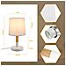 Lampada Da Tavolo Con Attacco E27, Lampada Da Comodino, Moderna Lampada Da Camera Da Letto, Paralume Bianco - Foto miniatura 5