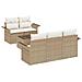 Set Divano da Giardino 6 pcs Beige e Crema 55 x 55 x 37 cm - Foto miniatura 1