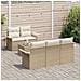 Set Divano da Giardino 6 pcs Beige e Crema 55 x 55 x 37 cm - Foto miniatura 3