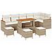 Set Divano da Giardino con cuscino 10 pcs Beige Poly Rattan - Foto miniatura 1