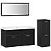 Set di Mobili da Bagno 4 pcs Rovere Nero 91 x 39.5 x 46 cm - Foto miniatura 1