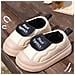 Pantofole Invernali Impermeabili In Pelle Pu Con Fodera In Pile E Suola Spessa In Cotone White 40 - Foto miniatura 6