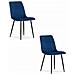 Sedia VALORA JEWA - Design ergonomico in velluto blu navy x 2 - Foto miniatura 1