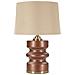 Lampada Da Tavolo Rosenthal -b- In Vetro Marrone Con Paralume Beige Ø 36,5 Cm - Foto miniatura 1