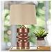 Lampada Da Tavolo Rosenthal -b- In Vetro Marrone Con Paralume Beige Ø 36,5 Cm - Foto miniatura 5