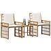 Set di Mobili da Esterno 3 pcs Naturale e Bianco Crema - Foto miniatura 3