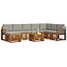 Set divani con cuscino 9 pcs Grigio Naturale e Chiaro - Foto miniatura 3