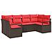 Set di divani con cuscino 6 pcs Marrone Rattan in Polipropilene - Foto miniatura 1