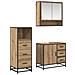Set di mobili per il bagno con porta 3 pcs Rovere artigianale - Foto miniatura 1