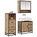 Set di mobili per il bagno con porta 3 pcs Rovere artigianale - Foto miniatura 3