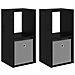 Comodino con cassetto 2 pcs Rovere Nero 30,5 x 27 x 59,5 cm - Foto miniatura 1