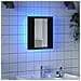 Mobiletto con specchio a LED per bagno Rovere Nero 40x12x45 cm in Legno Multistrato - Foto miniatura 3