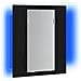 Mobiletto con specchio a LED per bagno Rovere Nero 40x12x45 cm in Legno Multistrato - Foto miniatura 4