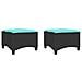 Sgabelli Giardino con Cuscini 2 pz Nero 55x55x36 cm Polyrattan - Foto miniatura 1