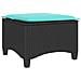 Sgabelli Giardino con Cuscini 2 pz Nero 55x55x36 cm Polyrattan - Foto miniatura 6