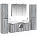 Set di mobili per il bagno 6 pcs Sonoma grigio - Foto miniatura 1