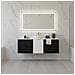 Mobile sottolavabo, Nero e beige, 160 cm, Con piano d'appoggio, 2 cassetti, MDF, 2 ante, Ripiano integrato, MODERNO - Foto miniatura 5