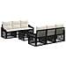 Set Divano da Giardino 7 pz Nero polyrattan - Foto miniatura 1