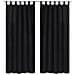 Tende Micro-raso Nere 2 Pezzi Con Occhielli 140 X 245 Cm - Foto miniatura 1