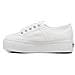 2790 Cotw Linea Up And Down Platform Bianco Sneakers Scarpe Tela Bianco 35 - Foto miniatura 4