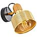 Faretto A Parete Giove Applique - Rotonda - Oro, Legno, Nero In Metallo, 15 X 20 X 20 Cm, 1 X E27, Max 40w - Foto miniatura 1
