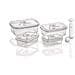 Set 4 Contenitori Sottovuoto In Vetro Di Alta Qualità Con Coperchio In Tritan Rettangolare Capacità 370/600/1000/1500 Ml - Foto miniatura 1