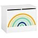 Scatola Giocattolo Per Bambini Contenitore Portagiochi Scatola Porta Giochi Con Coperchio Bianco+arcobaleno 62x40x44cm Kmb70-w - Foto miniatura 1