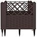 Fioriera Da Giardino Con Picchetti Marrone 43,5x43,5x43,5 Cm Pp - Foto miniatura 4