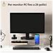 Supporto Monitor Pc 24"" Max Con 2 Ripiani Aperti, In Acrilico Trasparente, 50.8x19x12 Cm - Foto miniatura 2