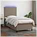 Letto a Molle con Materasso e LED Tortora 80x200 cm in Tessuto - Foto miniatura 2