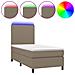 Letto a Molle con Materasso e LED Tortora 80x200 cm in Tessuto - Foto miniatura 1