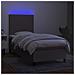 Letto a Molle con Materasso e LED Tortora 80x200 cm in Tessuto - Foto miniatura 8