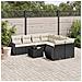 Set Divani Da Giardino 9 Pz Con Cuscini Nero In Polyrattan - Foto miniatura 1