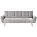 Divano Letto 3 Posti Selnes Velluto Grigio Chiaro - Foto miniatura 2