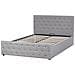 Letto Contenitore Tessuto Amiens 160 X 200 Cm Grigio Chiaro - Foto miniatura 5