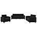 Set Divani 3 pz con Cuscini Nero in Tessuto Microfibra - Foto miniatura 1
