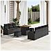 Set di Divani da Giardino  da 10 Pezzi con Cuscini Nero Polirattan Acacia, Divano da Giardino  a 2 Posti con Ripostiglio e Cuscini Nero Polirattan, Set da Giardino  da 3 Pezzi con Cuscini Nero Polirattan Acacia - Foto miniatura 2