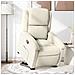 Poltrona Alzapersona Reclinabile Crema in Velluto - Foto miniatura 2