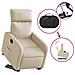 Poltrona Alzapersona Reclinabile Crema in Tessuto - Foto miniatura 6