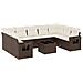 Set Divani da Giardino 10pz con Cuscini in Polyrattan Marrone - Foto miniatura 1