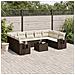 Set Divani da Giardino 10pz con Cuscini in Polyrattan Marrone - Foto miniatura 2