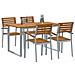 Set da Pranzo per Giardino da 5 Pezzi in Legno di Acacia Solido e Metallo - Foto miniatura 3