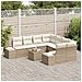 Set Divano da Giardino 9 pcs Beige e Crema 55 x 55 x 37 cm - Foto miniatura 3
