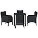 Set da Pranzo per Giardino con cuscino 5 pcs Nero Poly Rattan - Foto miniatura 7