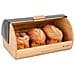 E-6053 Modern Bamboo Bread Box con coperchio in acciaio nero - Foto miniatura 2