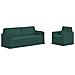 Divano 2 pcs Verde Scuro 198 x 78 x 80 cm Tessuto - Foto miniatura 1